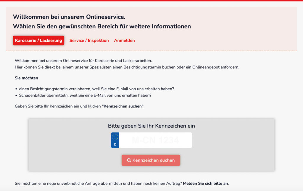 Willkommen Onlineservice