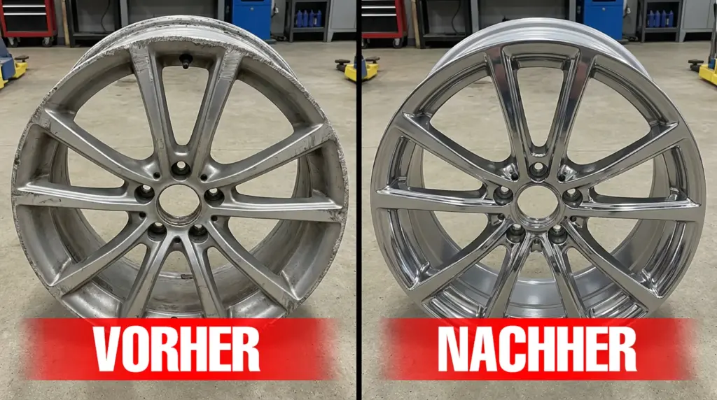 Felgenaufbereitung und Felgenlackierung: Mehr als nur Optik 3 vorher nachher felgeaufbereitung