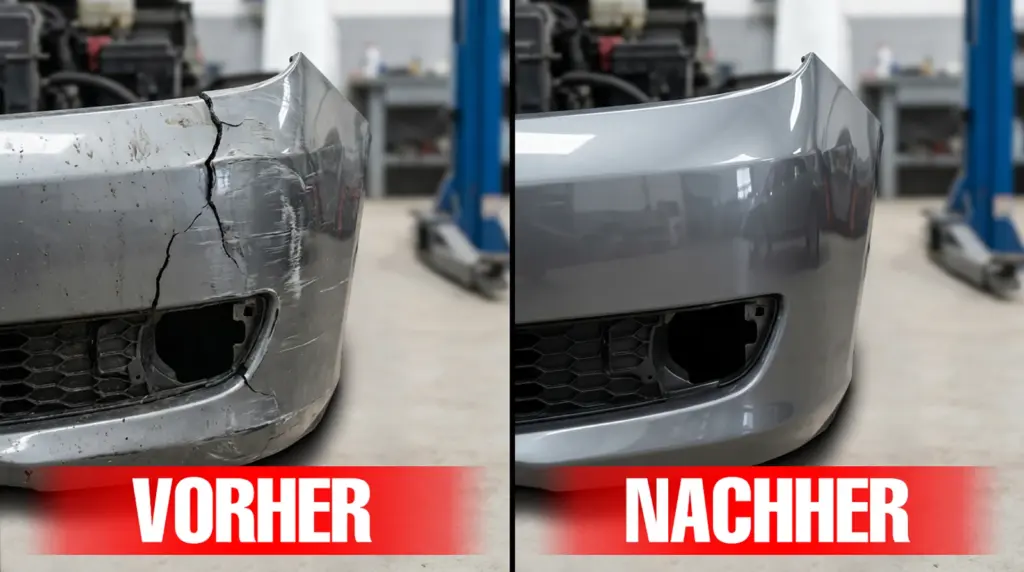 vorher nachher reparatur stossstange